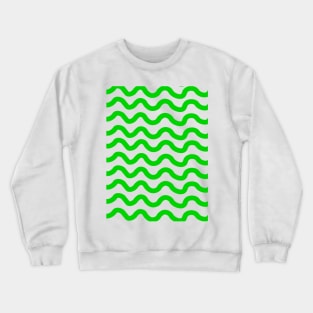 Green horizontal wavy lines pattern Crewneck Sweatshirt